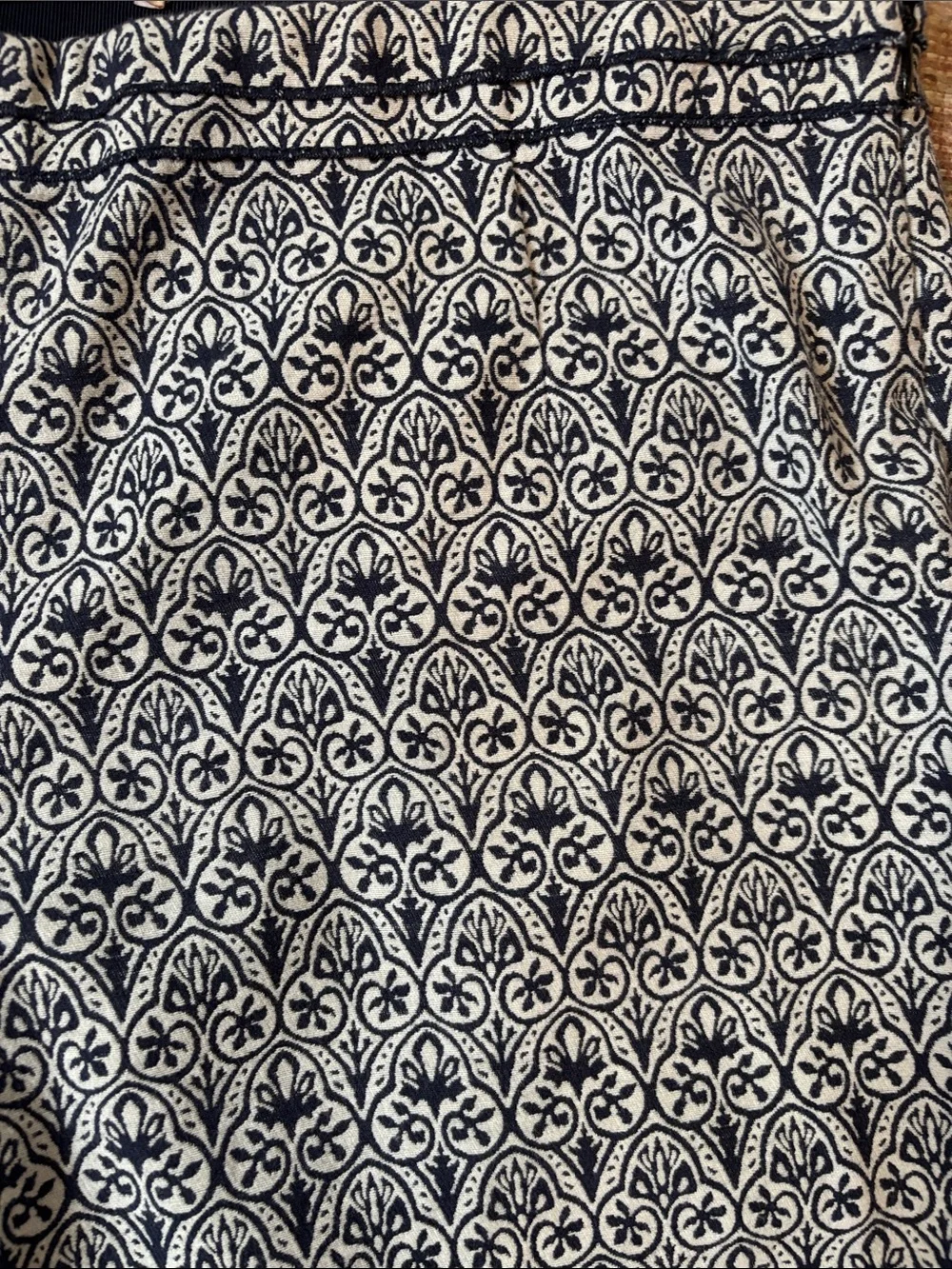 Tory Burch Navy and White Patterned Heidi Slim Fit Pants Size 4